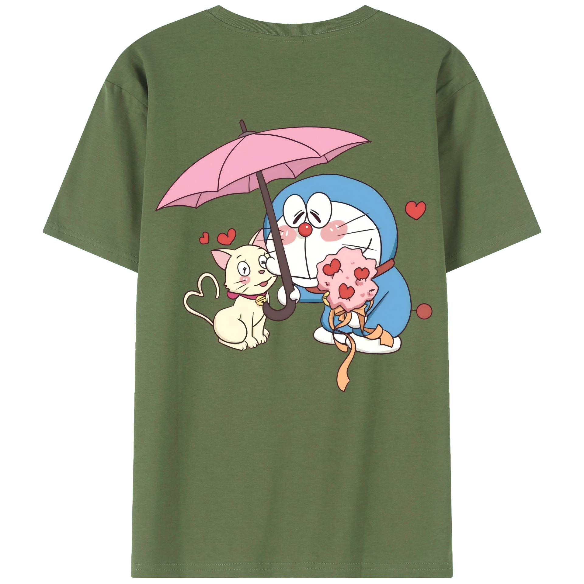 （画像用） ドラえもん Doraemon 綿100％ メンズ半袖Tシャツ（バックプリント） 通気性